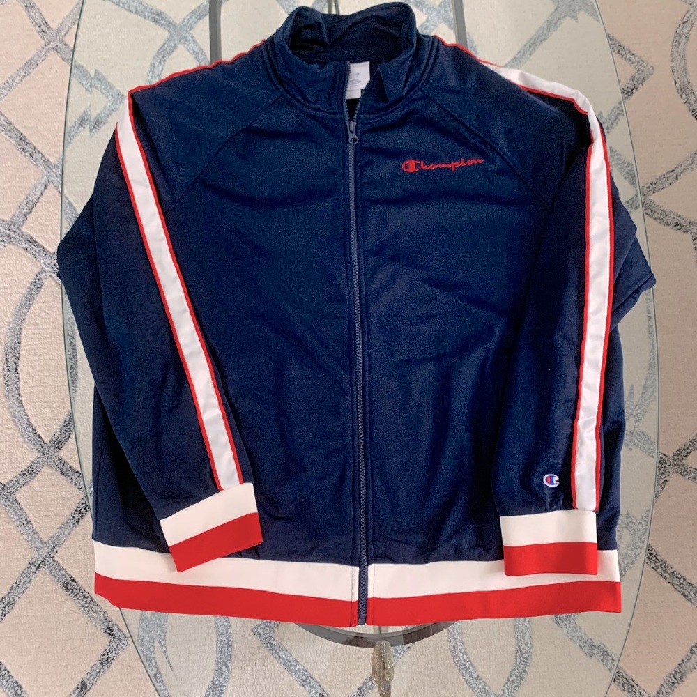 Womens Plus 2X Champion Red White Navy Track Jacket